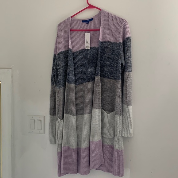 A long sweater purple blue gray light gray. - Picture 1 of 2